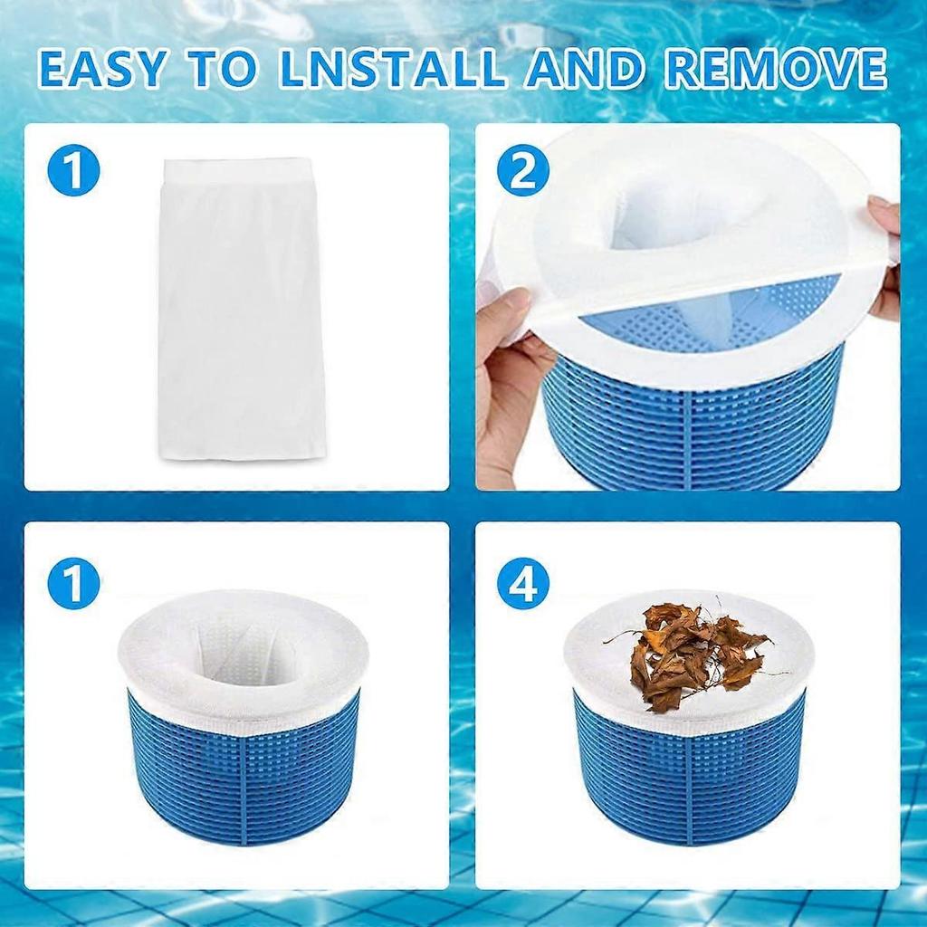 20 Pieces Pool Skimmer Filter,Pool Skimmer Socks,Pool Filter Net,Pool Nylon Fabric Filters,for Skimmer Basket Clean Debris