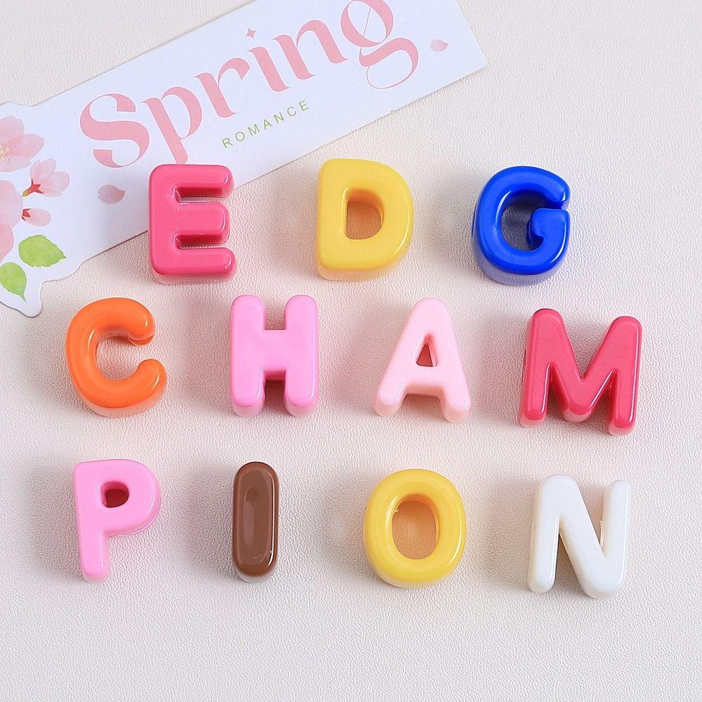50Pcs Beads Letter Pendant DIY Jewelry Making Charm Round Acrylic Pendant  Jewelry Accessories