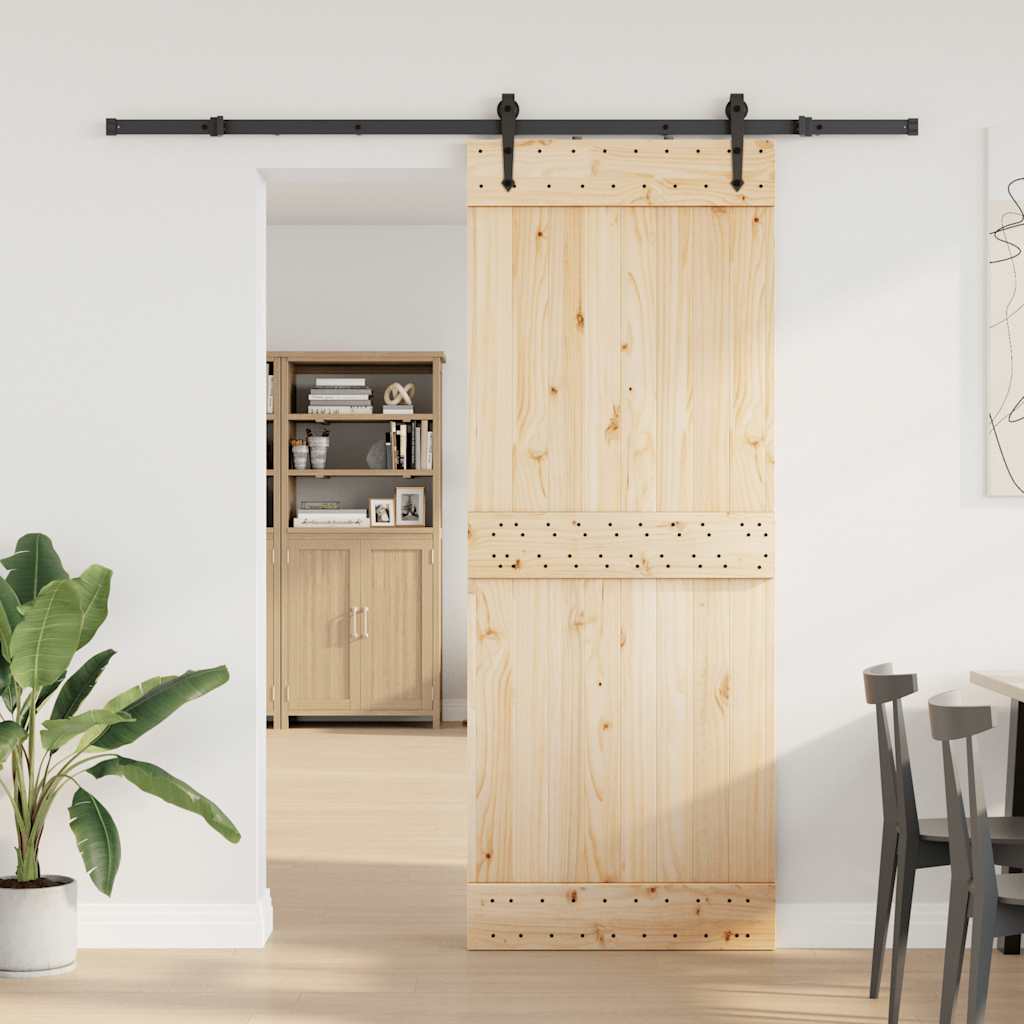 Vidaxl System for Sliding Door Installation, 213.5 Cm, Steel, Black