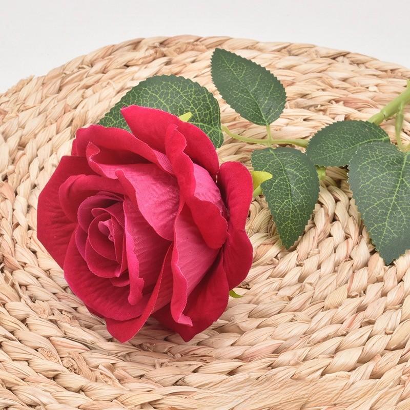 Single Velvet Strand Rose Simulation Flower Table Decor And Special Occasions