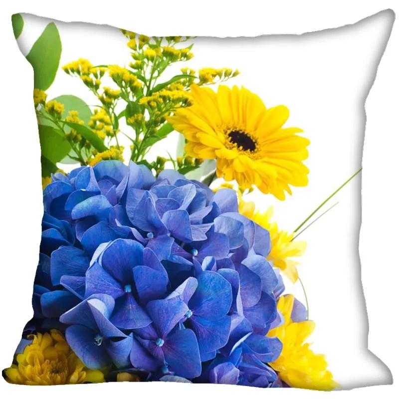Hyacinth Flowers Pillow Case For Home Decorative Satin Pillows Cover Invisible Zippered Throw PillowCases 45X45cm 11-4