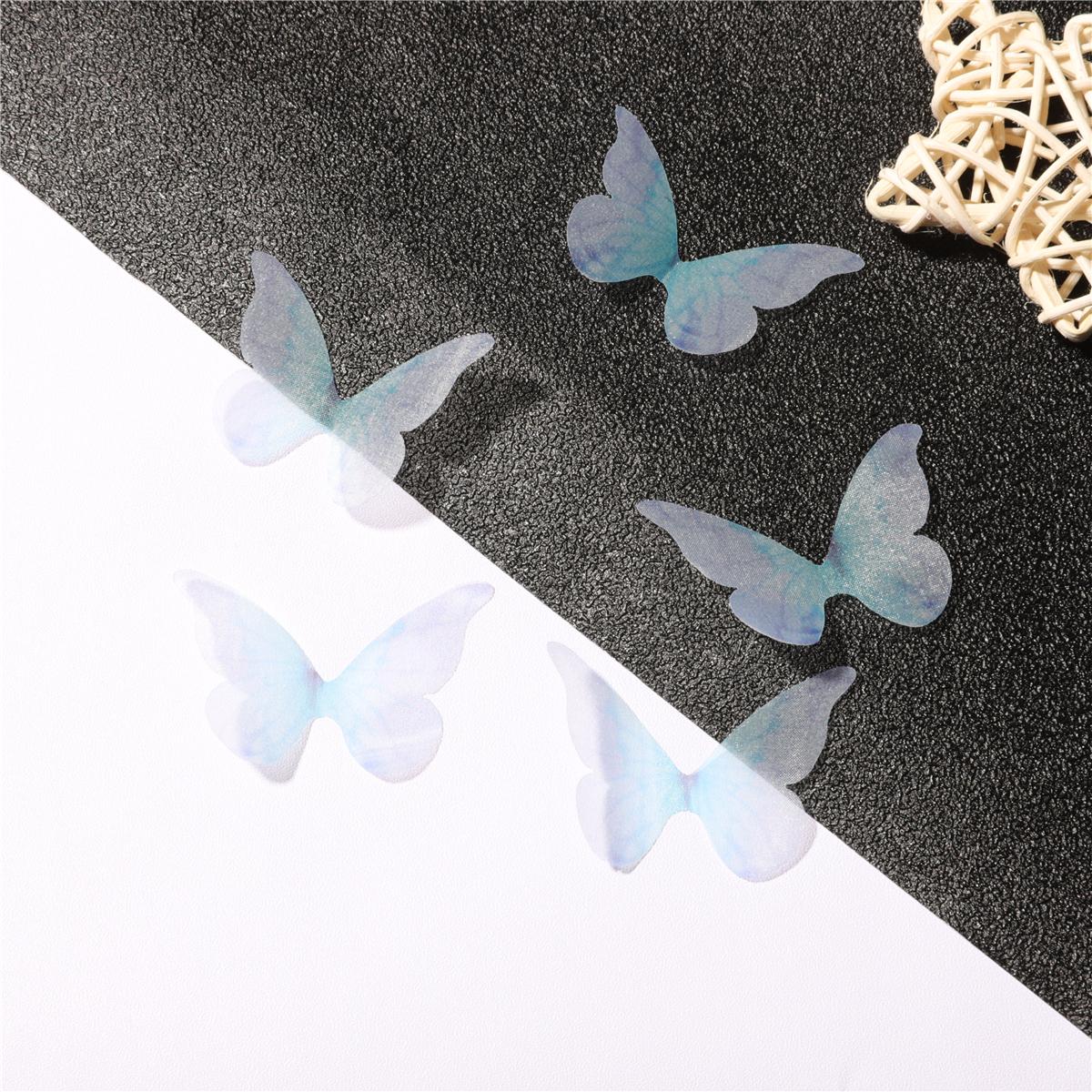 

10 шт. красочный тюль с крыльями бабочки, пленка, подвески, подвески, разъемы для изготовления ювелирных изделий своими руками, серьги 3x2mm светло-синий