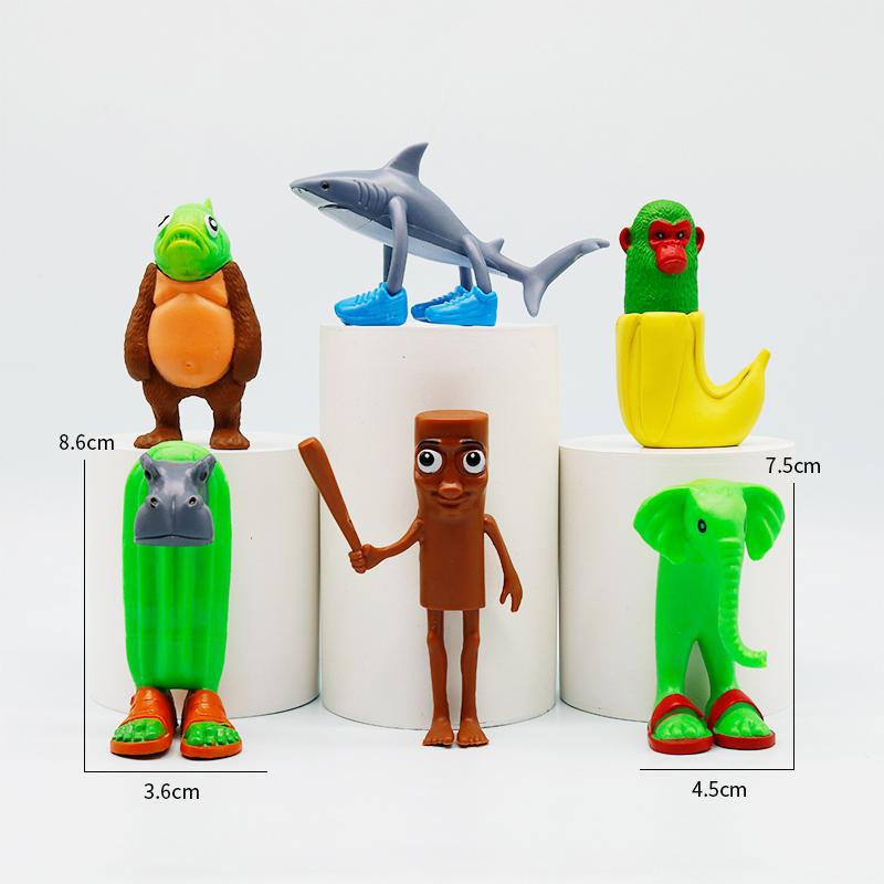 5/6/8/12pcsTungtungtungSahur Brainrot Wooden Stick Dolls Ornaments Desktop Decor Tralalero Tralala Ornaments for Kid Gift