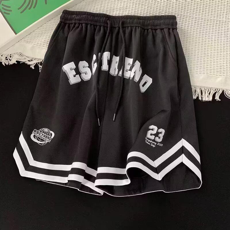 Men's Summer Ice Silk Quick-Dry Mesh Basketball Shorts - Trendy, Casual, 5-Point Mid-Length for Running & Sports