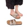 Soft baseplate~ Boken slippers women's summer wear 2025 new seaside vacation pregnant women flat bottom Internet celebrity one word sandals