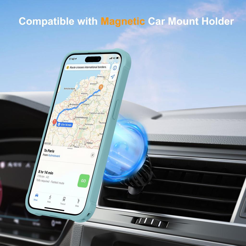 Für iPhone 14 Pro Hülle Kompatibel mit MagSafe Ständer TPU+PC Stoßfest Handy Rückseite