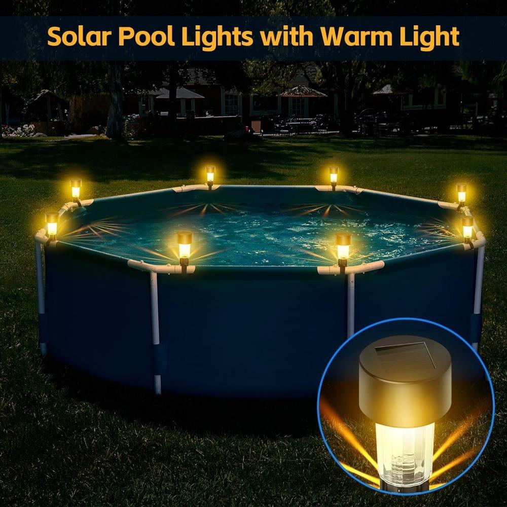 6Pcs Garden Lamp Solar Pool Light Frame Waterproof Solar Outdoor Lights  On The Ground