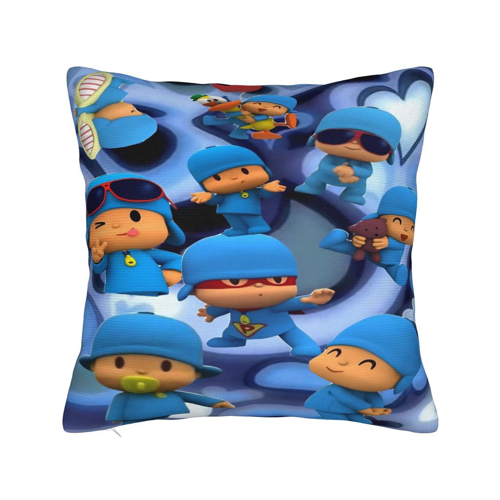 Modny Samochód Pocoyo kreskówka komedia dekoracja poszewka na poduszkę Merch Pokrowiec na poduszkę z zamkiem błyskawicznym wiele rozmiarów
