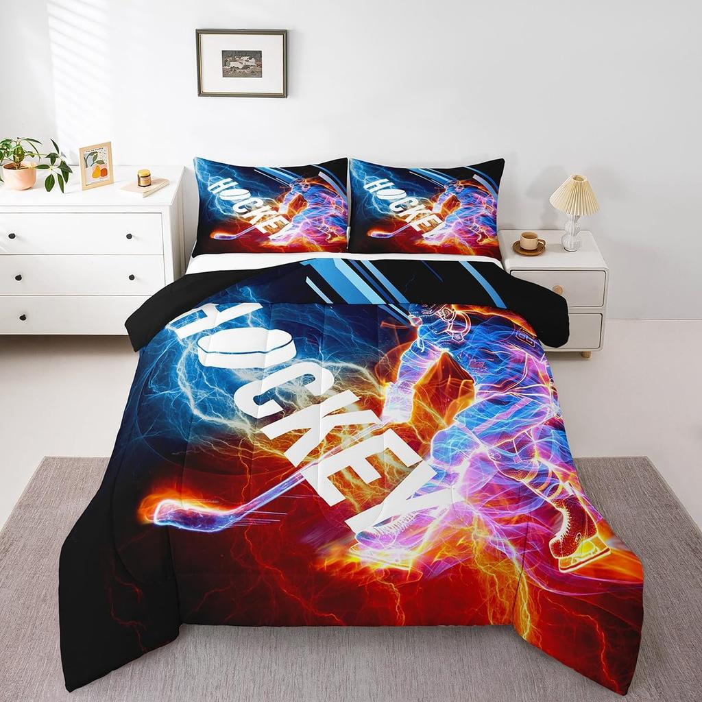 Erosebridal Horse Quilt Twin Size, Farmhouse Western Cowboy Cowgirls Duvet Insert for Kids Boys Girls Teens, Cartoon Kawaii Horse Bedding Se