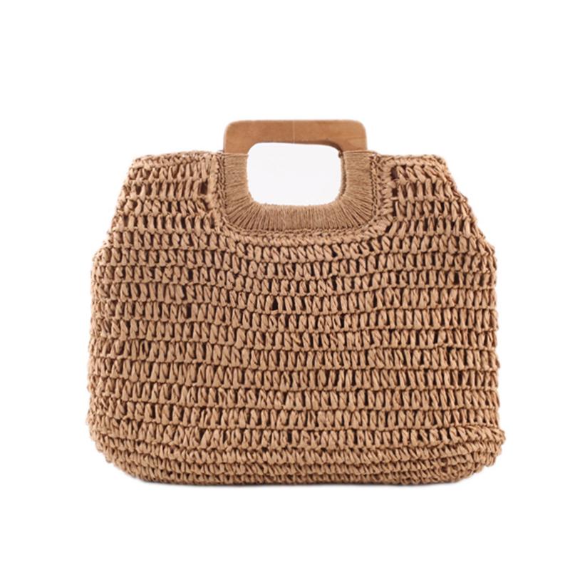 

Женская плетёная соломенная сумочка 43*7*34cm светло-коричневого