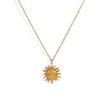 Gold Disc Collarbone Necklace Smiley Face Sun Star Pendant Women Light Luxury Versatile Jewelry