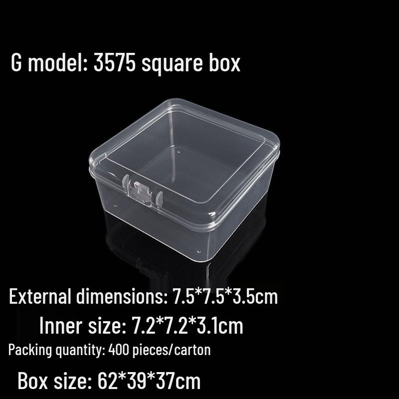 Square Transparent PP Plastic Storage Box for Electronics and Earbuds