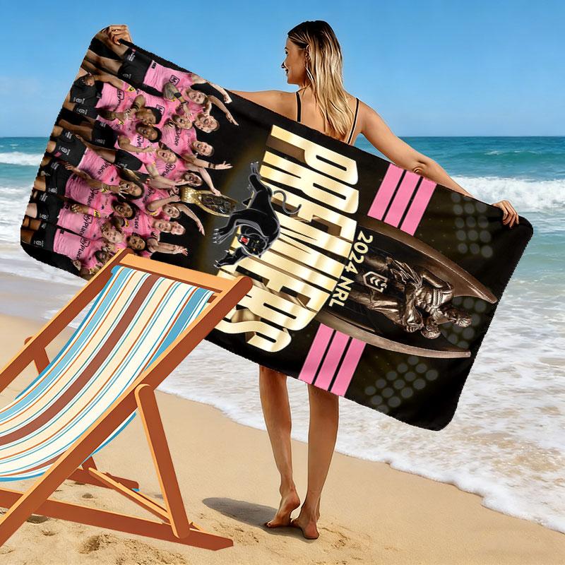 Penrith Panthers Champions Print Beach Towel, Large Soft Quick Dry Towel for Beach Camping Swimming