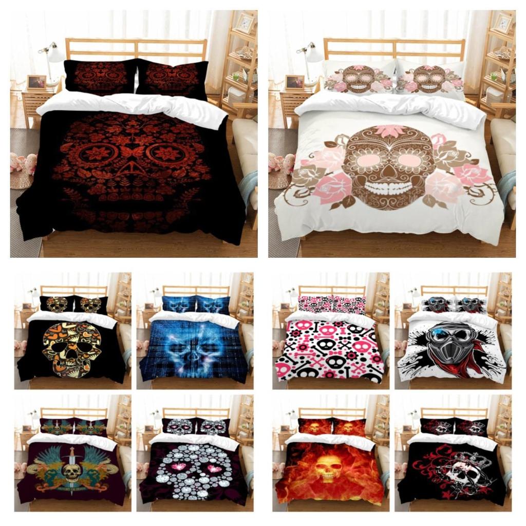 Bettbezug-Set, 3D-Skelettdruck, Bettbezug, modische Mikrofaser, Heimtextilien, für Jungen, Teenager, Einzelbett, Doppelbett