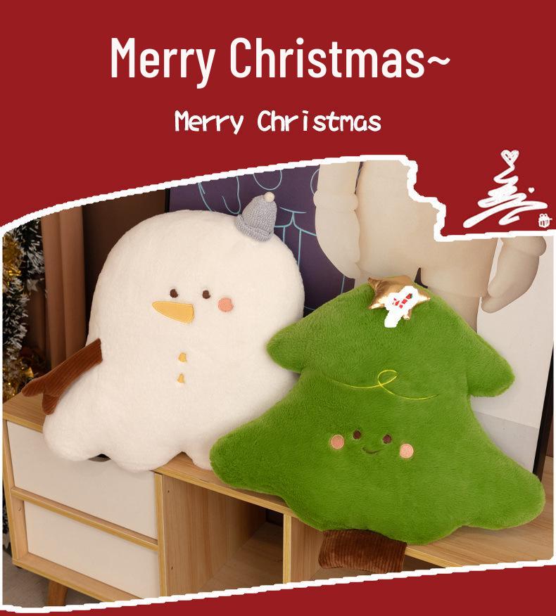 Santa Claus and Snowman Plush Pillow Toy - Cute Reindeer Doll Gift for Boys and Girls