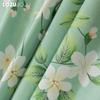 1PC LOZUJOJU Rural Style Summer Green Flower Printed Curtainsh Full Blackout Curtains for Bedroom Living Room Balcony Window for Home Decor