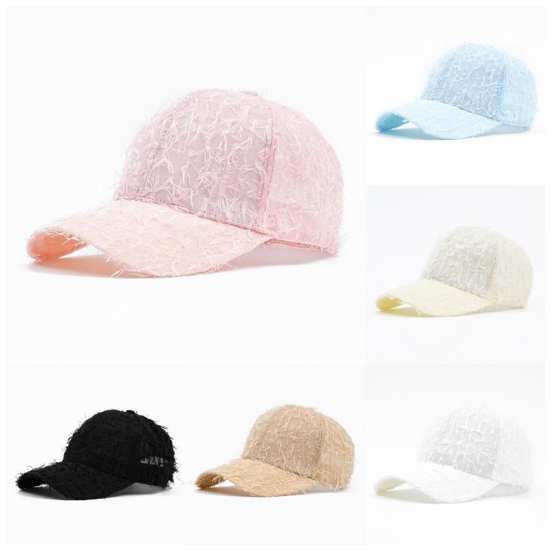 Baseball Cap for Women Summer Thin Breathable Lace Sunshade Cap Men's Fringed Personalized Hollow Hat