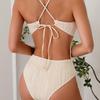 Women's New Tie Strap One Piece Bikini Swimsuit 0907 CLE