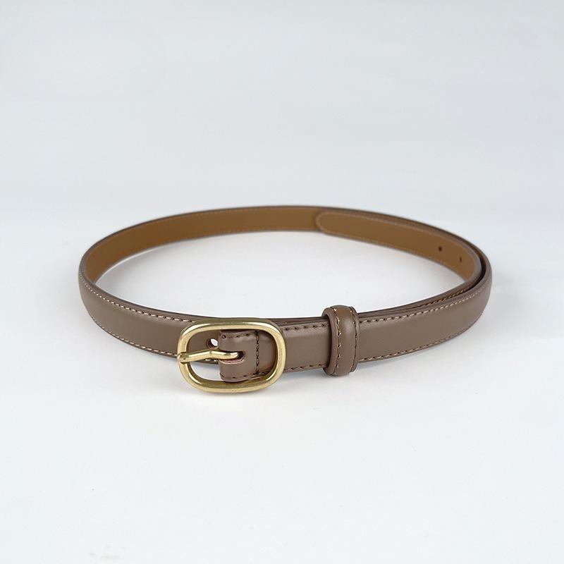 

Женский тонкий ремень из натуральной кожи, повседневный ремень для брюк и джинсов, модный, универсальный, простой кожаный ремень для брюк, женский ремень 105cm