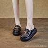 2024 summer new real soft leather bag head slippers women wear versatile thick-bottomed sandals small mesh half slippers women