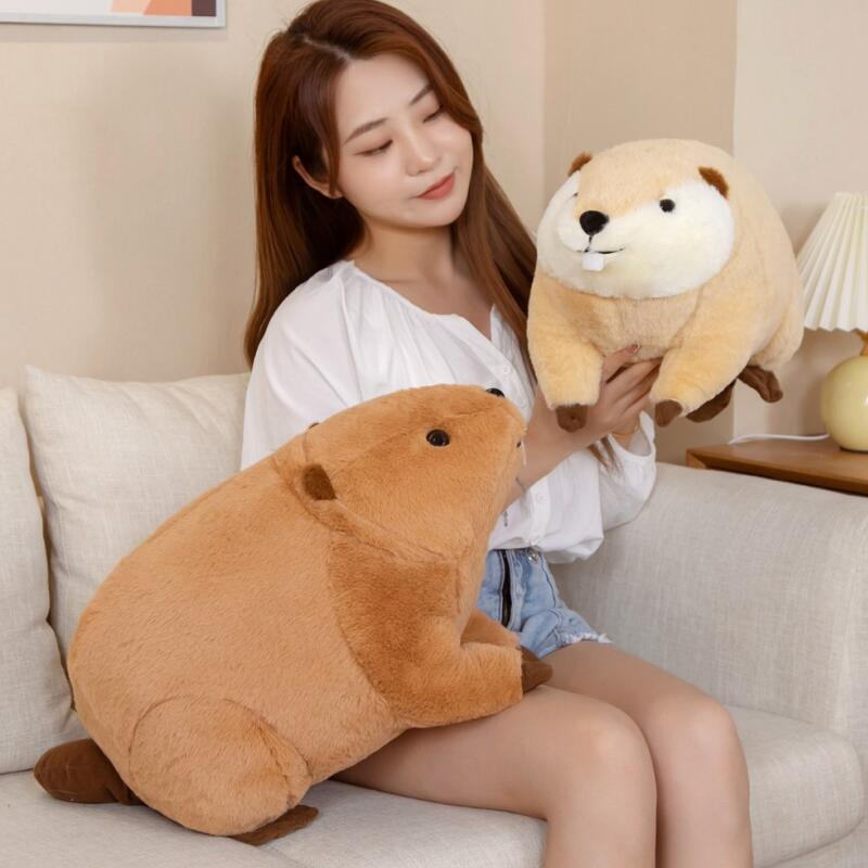 45/60cm Cute And Charming Beaver rat Plush Guinea Pig Playthings Cartoon Animal Stuffed Toy Dolls Birth Date Xmas Present