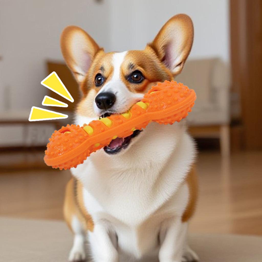 3Pcs Teeth Cleaning Molar Stick Squeaky Bones Interactive Massage Toothbrush Dog Toy Textured Teething Bone Puppy Chew Toy