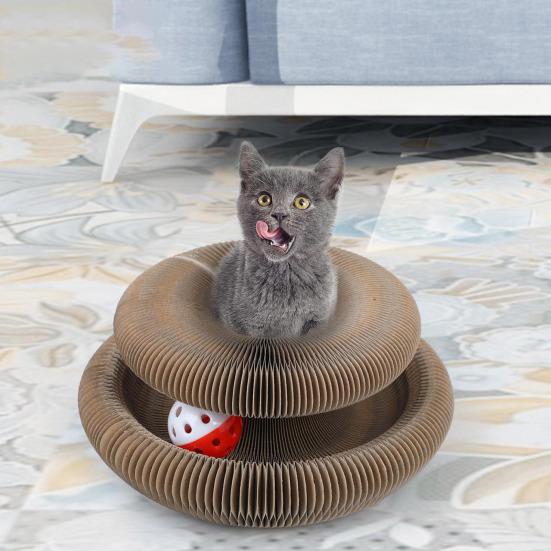 Organ Cat Scratching Board Toy with Bell Interactive Foldable Corrugated Paper Scratch Board Mental Physical Exercise Toy Pet Supplies