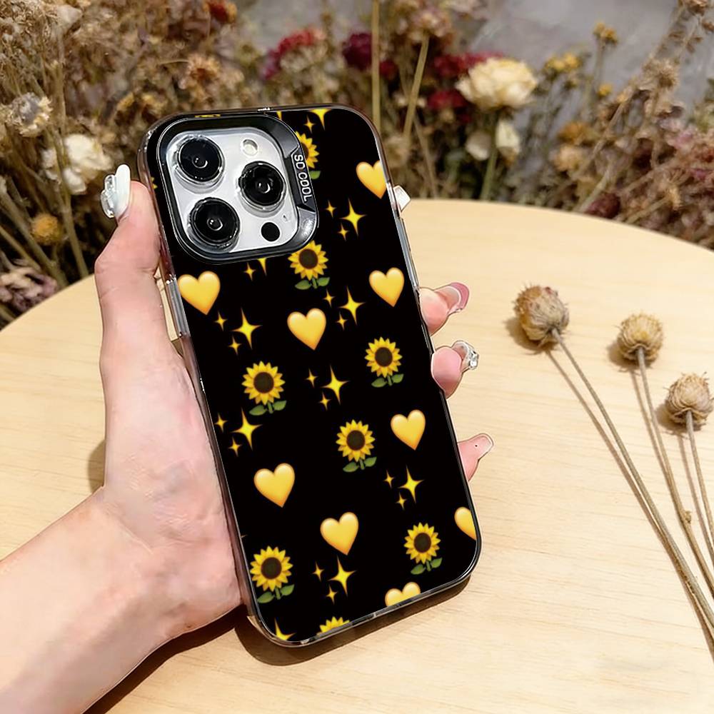 Funny emoji Phone Case For iPhone 17,16,15,14,13,12,11 Plus,Pro Max,XS,Colored Silver Plated Inside Cover