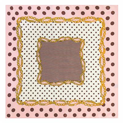

60cm*60cm Dot Chain Small Square Scarves Hijab Luxury Brand Women Twill Silk Scarf 2024 New Fashion Headband Print Scarf