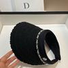 Summer Headless Sun Hat Women'S Small Fragrant Wind Sweet Pearl Lace Double Layer Ice Silk Anti-Ultraviolet Empty Top Hat