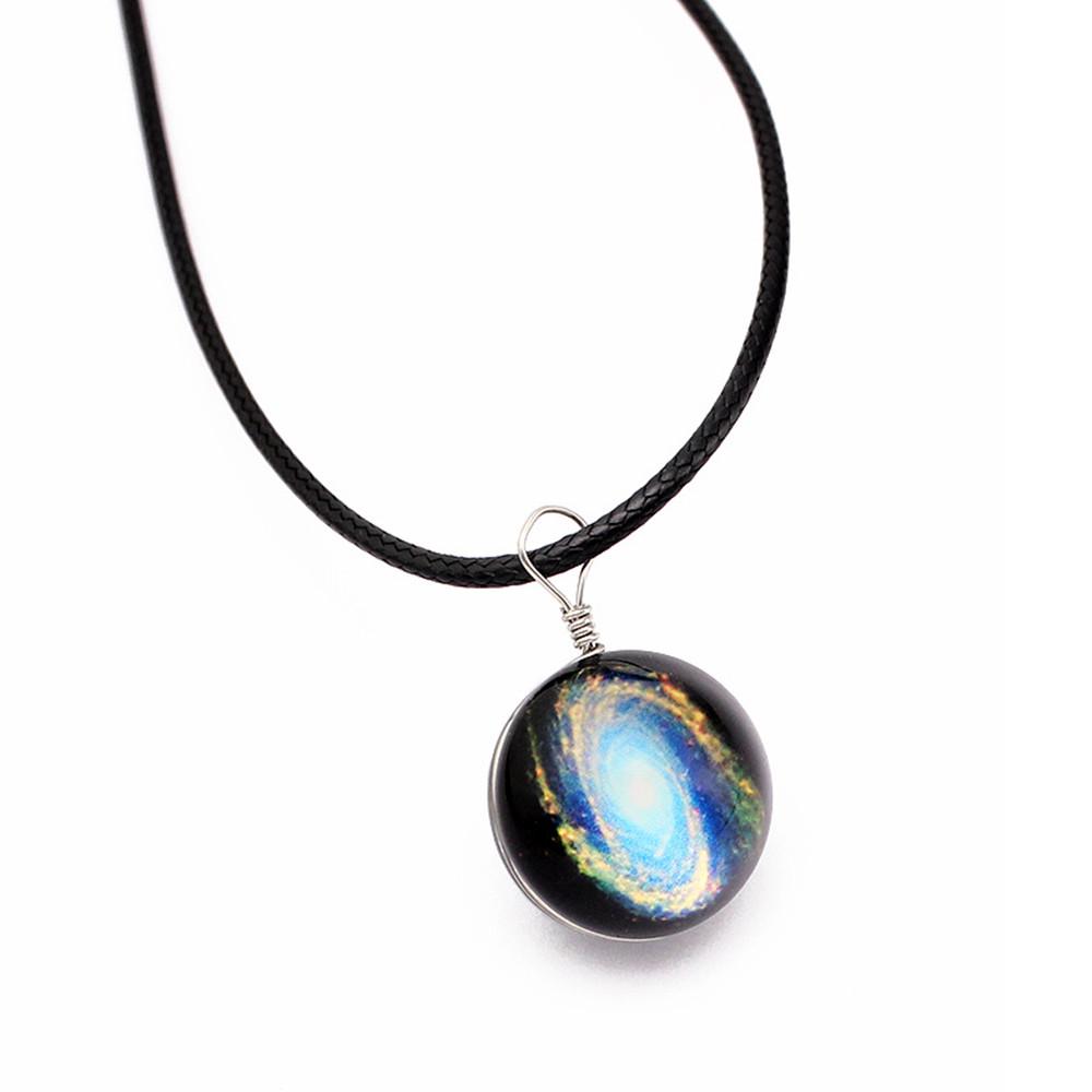 Retro Glass Ball Pendant Necklace Glow in the Universe Choker