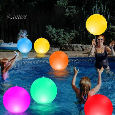 Solar Powered Inflatable Ball with Remote Control 16 Colors LED Luminous 3 Working Modes Waterproof Floating Swimming Pool Party Decoration Light
