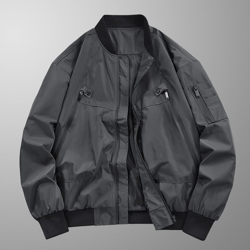 Autumn Men's Handsome Slim Casual Baseball Collar Windproof Waterproof Tooling Youth Jacket