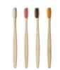 Single Cowhide Wrapped Bamboo Toothbrush Set Natural and Environmentally Friendly Bamboo Toothbrush Tablet One Box of 10 P