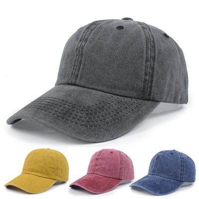 Soft Washed Solid Color Baseball Cap with Curved Brim Denim Duckbill Sun Hat Unisex Vintage Style Starting from Two Pieces