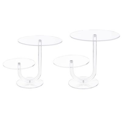 Elegant 2 Tierd Cake Holder Acrylic Cake Display Stand Cupcake Presentation Rack for Weddings and Parties Dessert Shelf