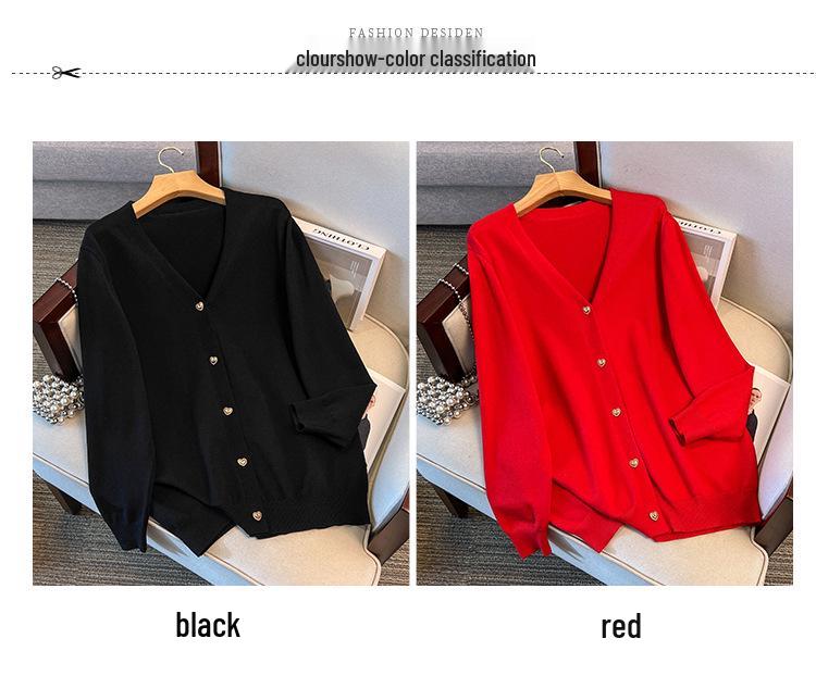 Plus Size Women's Loose Knit Cardigan Sweater (Bust 150-160 cm, 200-350 Jin) - Style 8308
