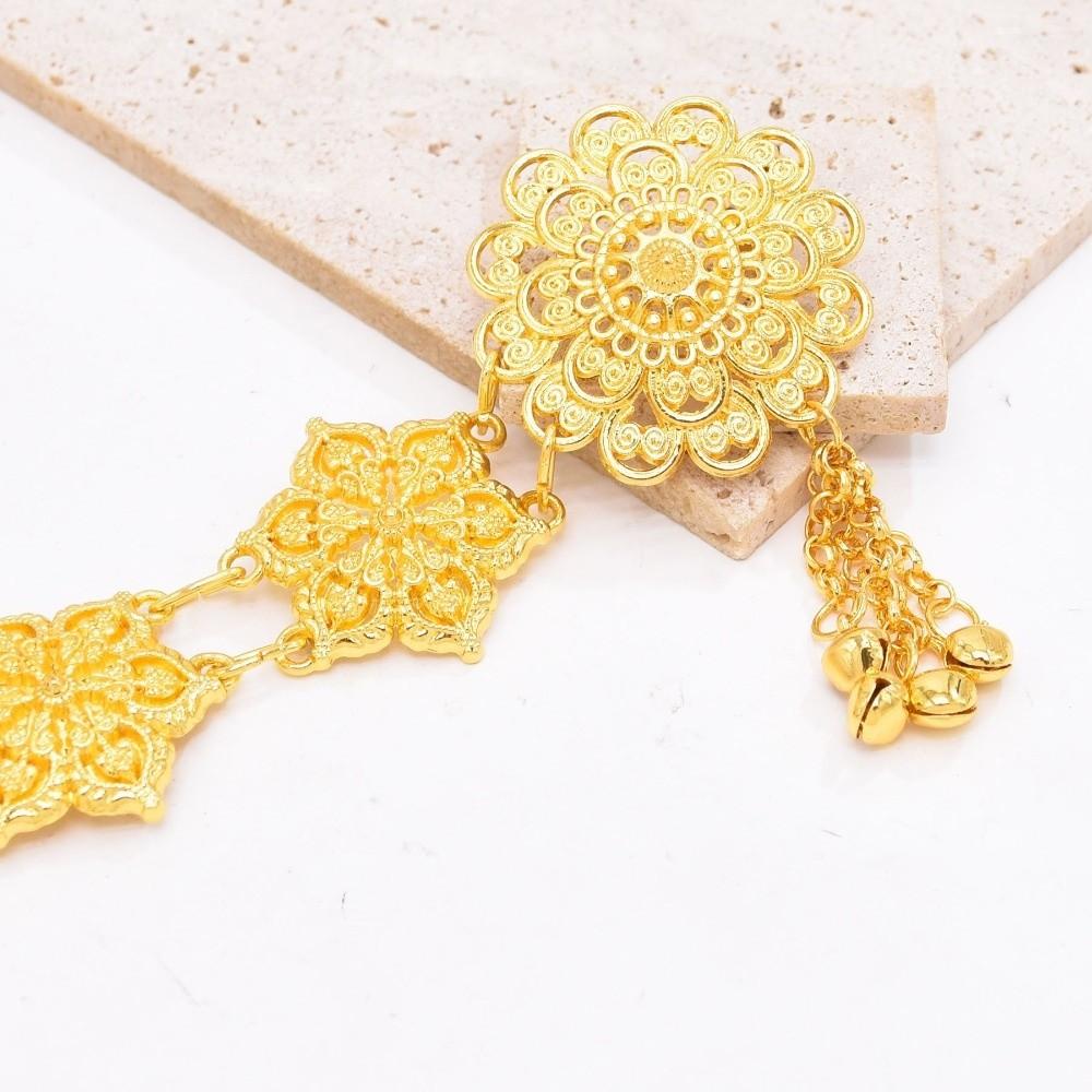 Bell Hollow Out Flower Necklace Jewelry Dance Dress Belt Chains Thai Belly Waist Chains Gift