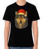 Wolf Santa Hat Unisex T-Shirt Merry Xmas Men Ladies Top Christmas Tee