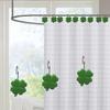 12 PCS Shamrock Shower Curtain Hooks Shower Decor, Rustproof Bathroom Decorative Shower Hooks, Green Shower Curtain Hooks Botanical Shower Curtain