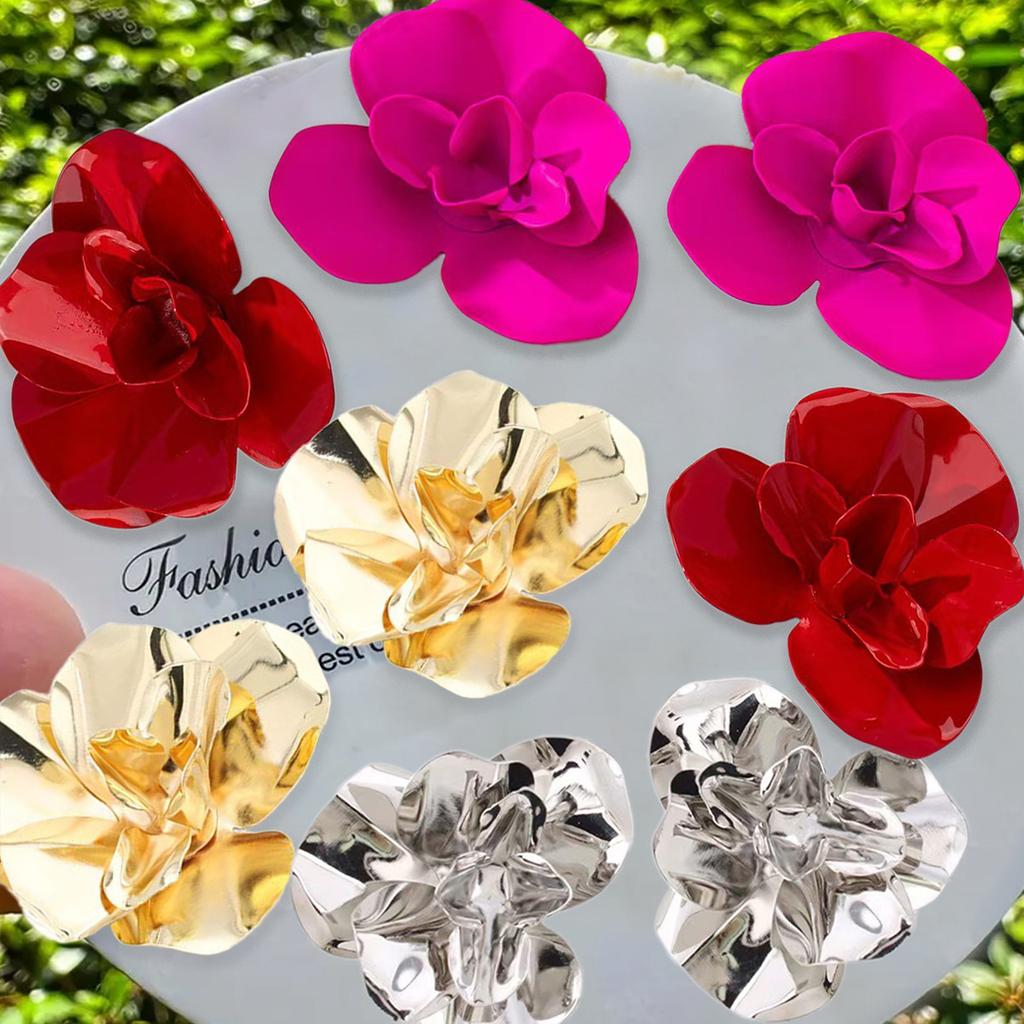 Spring and summer new flower stud earrings premium sense daily commute vacation party earrings