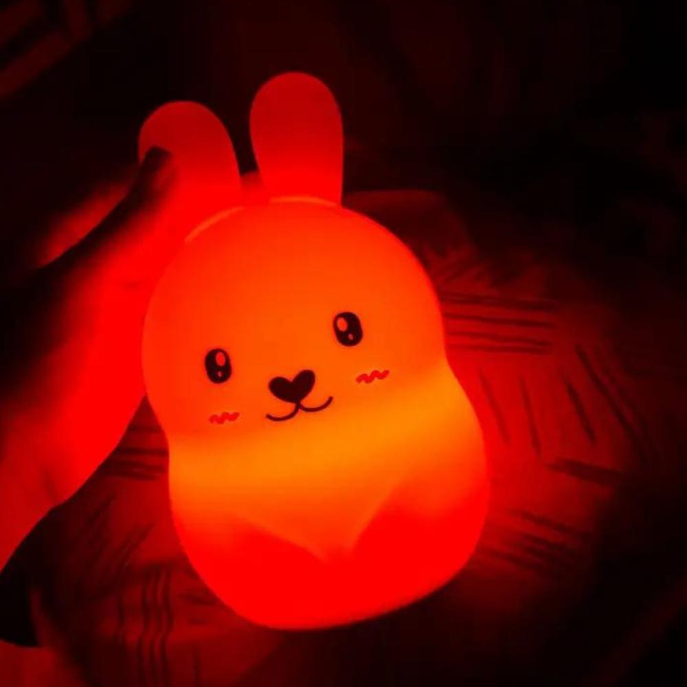 Silicone Rabbit Touch Night Lamp, Colors with Remote Control, Wireless Lamp