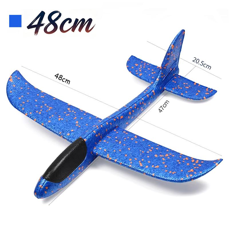 Foam Glider Airplane Toy 38/48cm Hand Launch Throwing Plane with 2 Flight Modes EPP Foam Stunt Plane for Kid Outdoor Sports Game