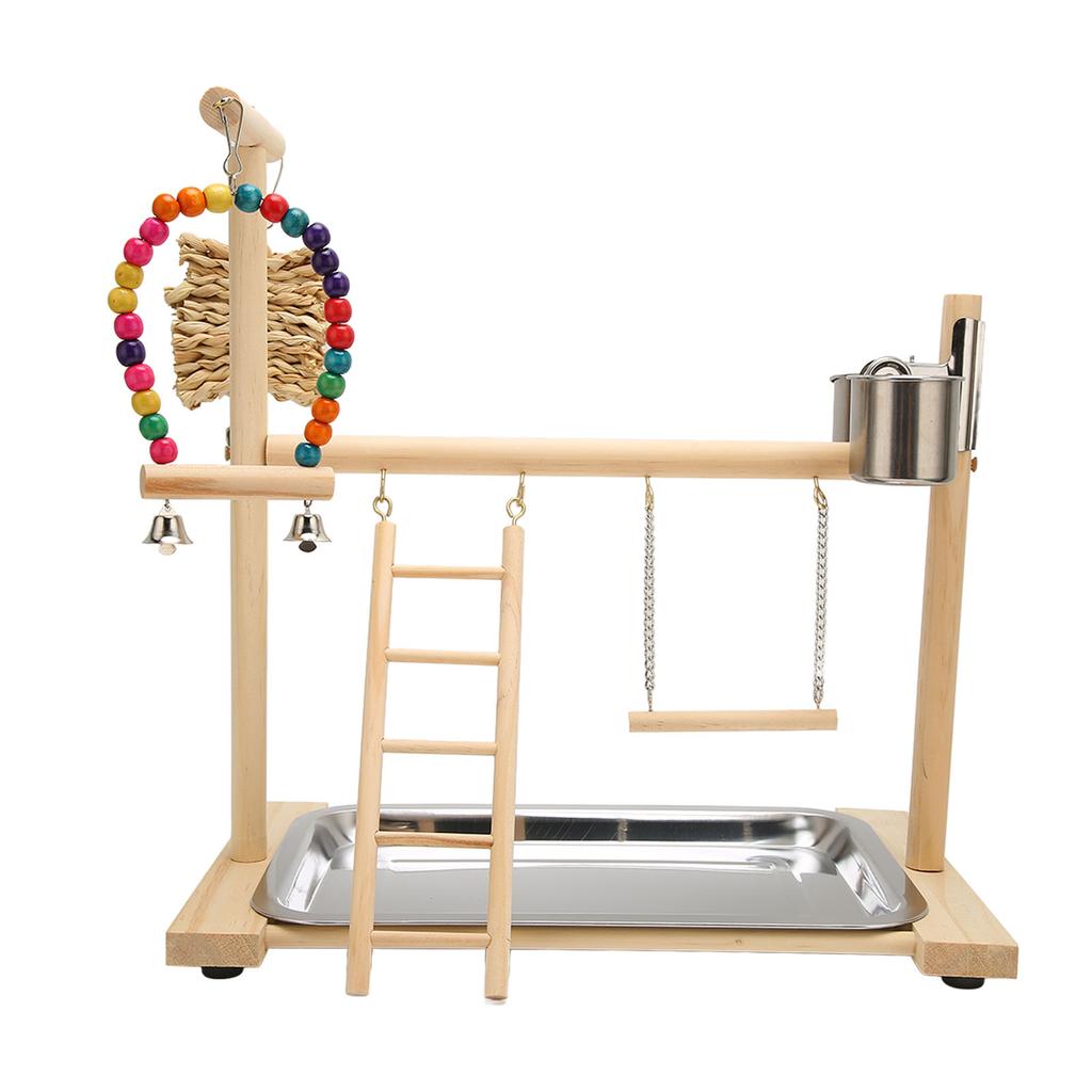 Bird Playground Safe Bite Proof Relieve Boredom Wood Parrot Playstand Stand for Birds Parrots