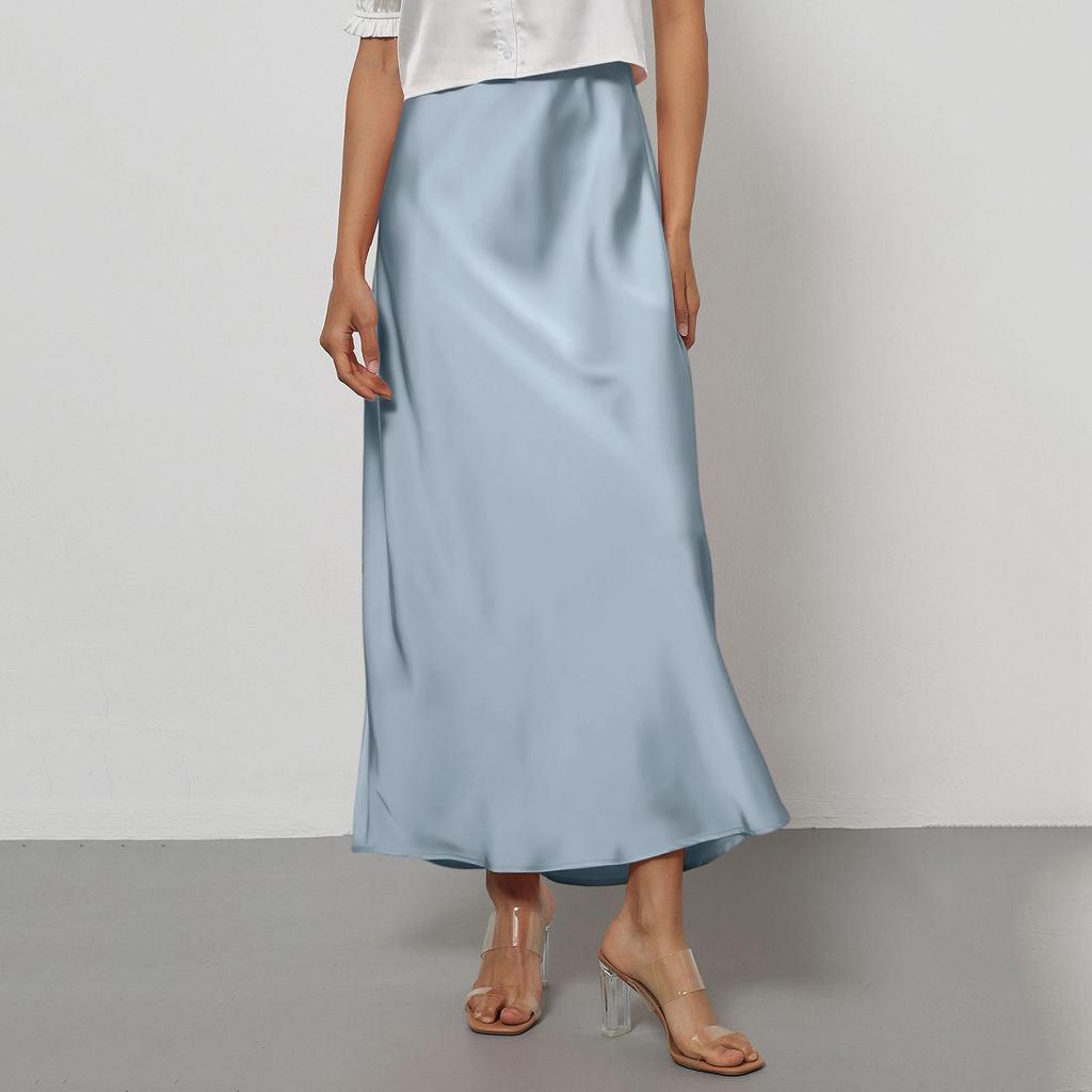 Fustă satin elegantă texturată pentru femei, rochie midi mulată, cu drapaje