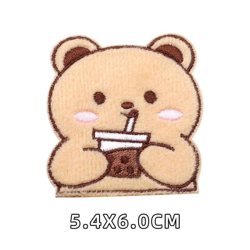 

Милые мультяшные вышитые плюшевые нашивки в виде медведя и кролика для украшения сумок и одежды