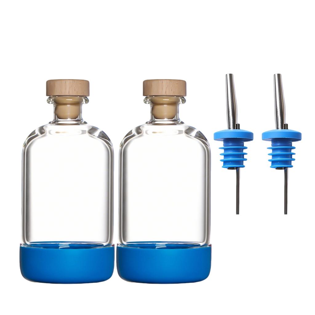 Inmeet Bar Professionelles 2-teiliges Tauchflaschen-Set Mehrzweck-Glasflasche mit Stopfen für Wein Saft Öl Haushaltsgebrauch
