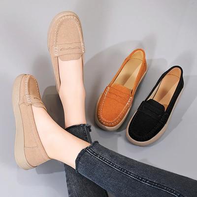 Sapatos Casuais de Camurça Sintética Femininos Outono Novos Sapatos de Plataforma Mulher Moda Marca Designer Mulheres Sapatos Baixos Solado Macio Antiderrapante