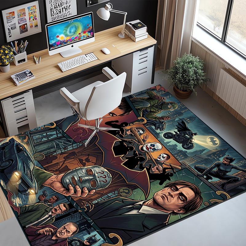 Batman Pattern Rug, Indoor/Outdoor Mat, for Picnic, Gameroom, Bedroom, Office, Living Room, Home Decor Carpet, Birthday Gift