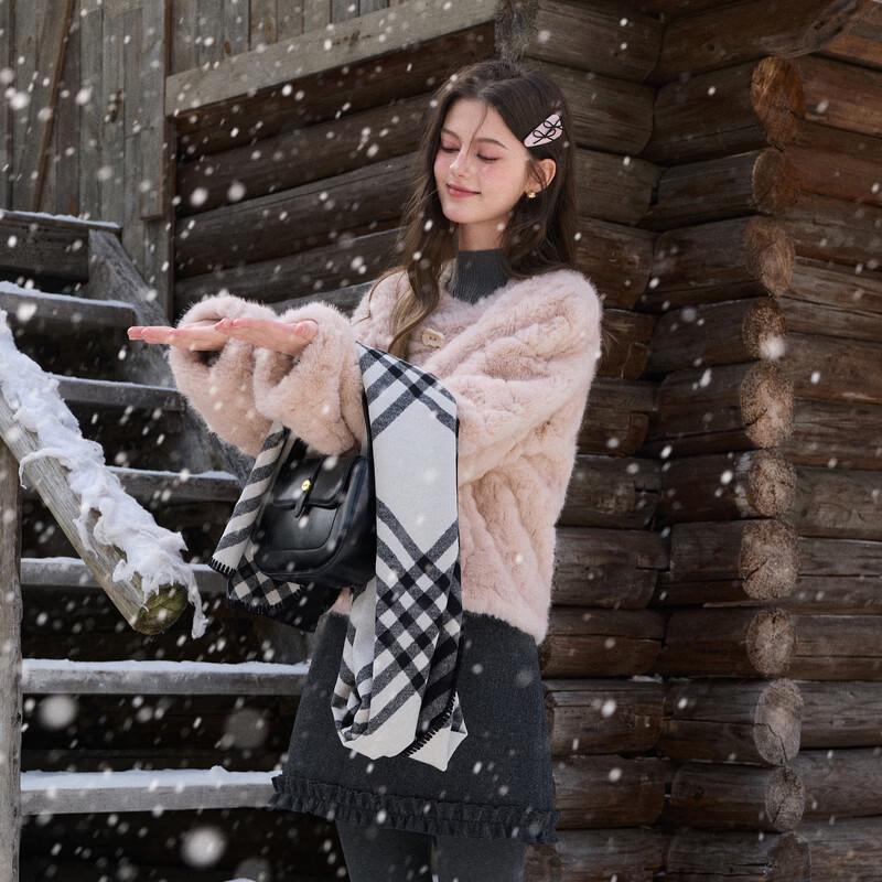 Sancai 2026 Spring Faux Fur Short Coat